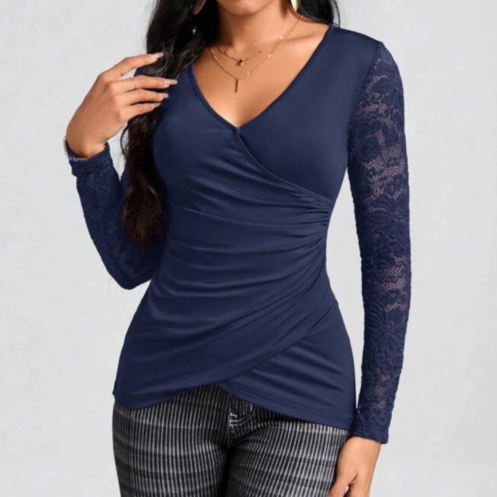 Lace Wrap Top 💙 New Chic